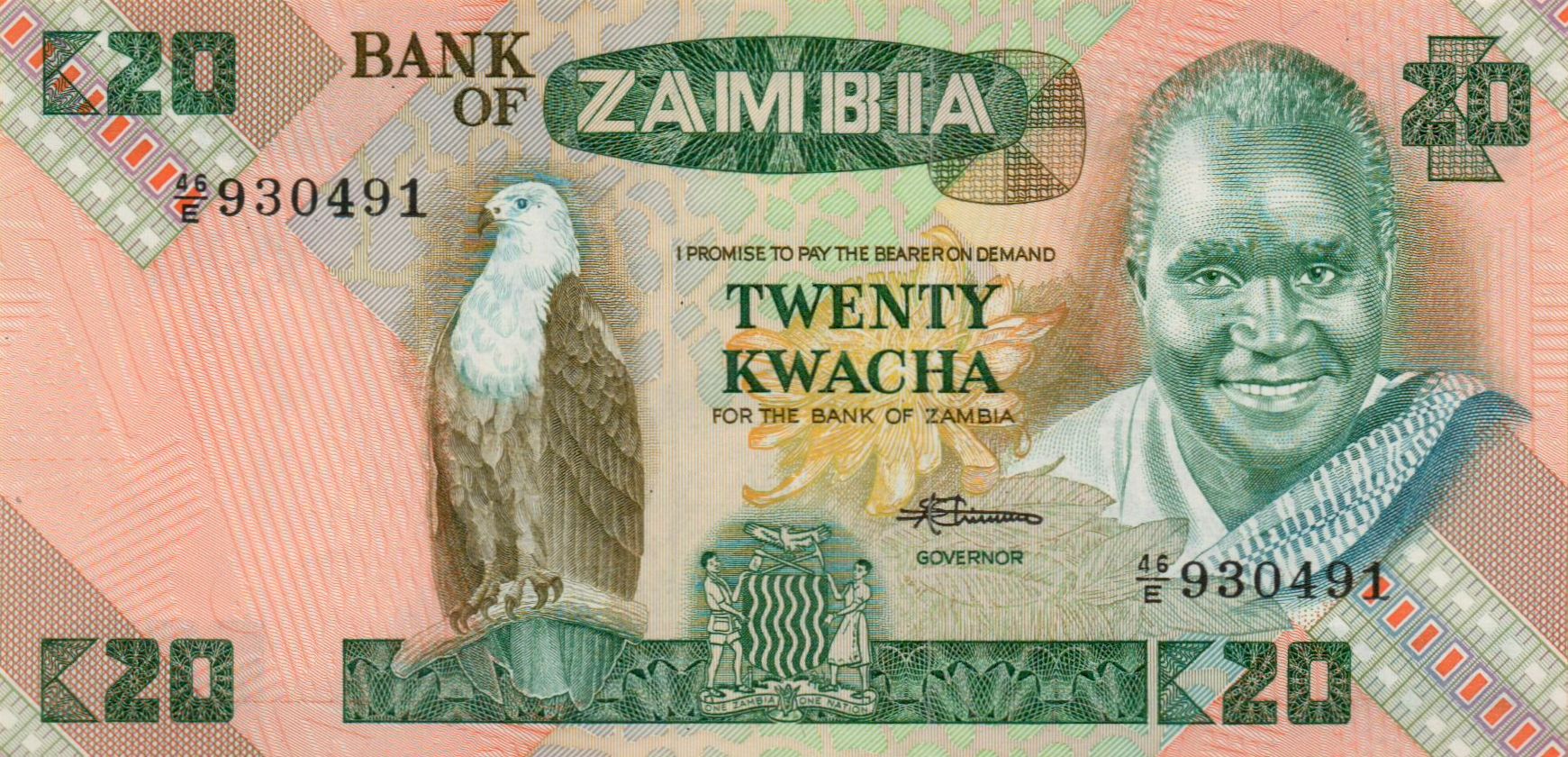 Zambia 20 1986 UNC P-27/e